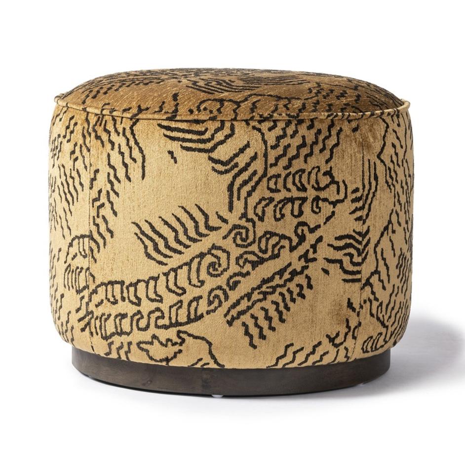 Sinclair Round Ottoman - Balkan Ochre by Four Hands