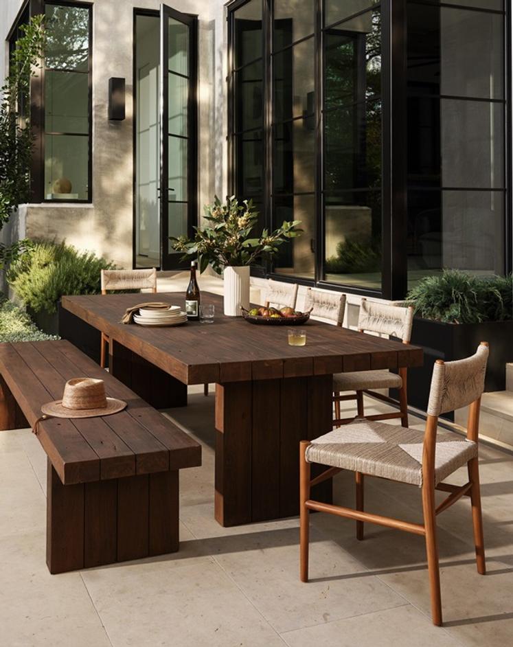 Encino Outdoor Dining Table - Stained Heritage Brown-FSC by Four Hands
