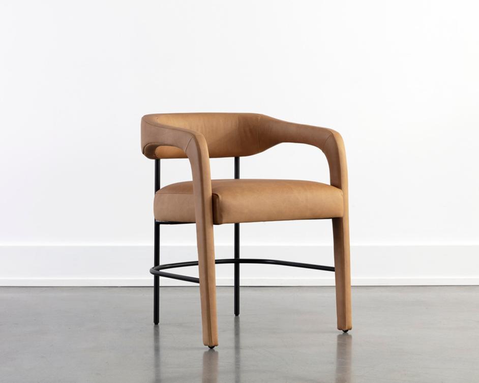 MAVIA DINING ARMCHAIR - LUDLOW SESAME LEATHER by Sunpan