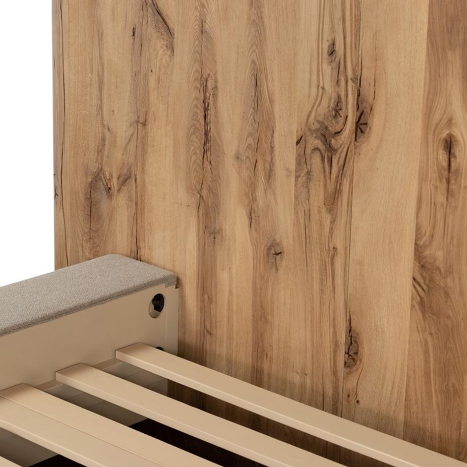 Lara Queen Bed in Natural Reclaimed French Oak by FOUR HANDS