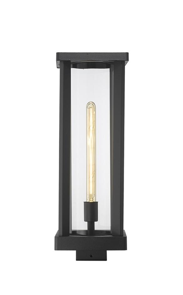 Glenwood 1 Light Outdoor Post Mount Fixture in Black Finish by Z-Lite