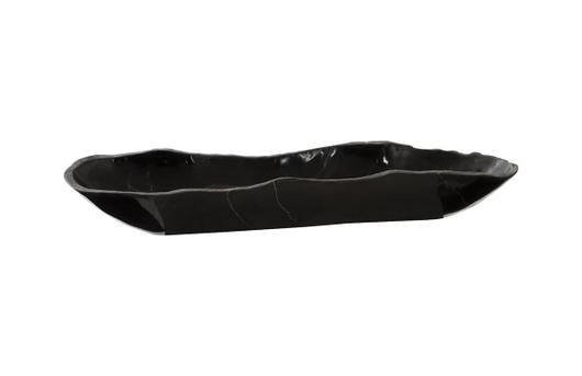 Aragonite Canoe Bowl, Black, Medium by PHILLIPS COLLECTION