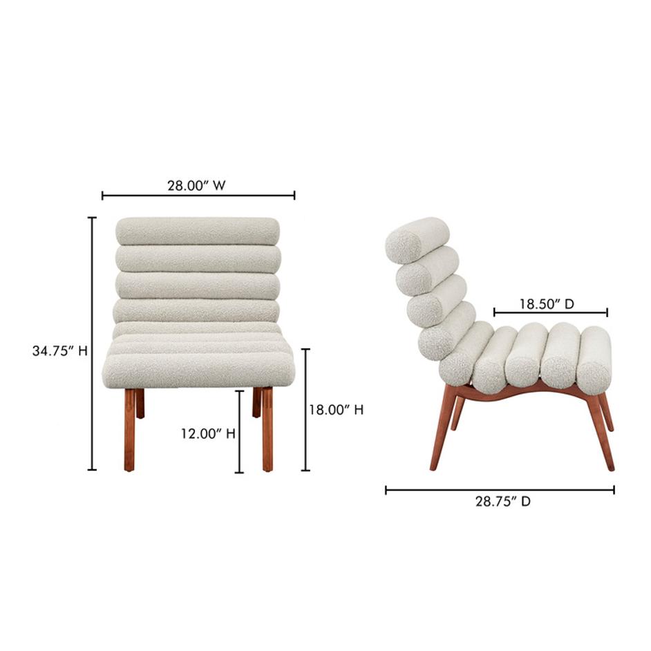 Arlo Accent Chair Off White by Moes Home