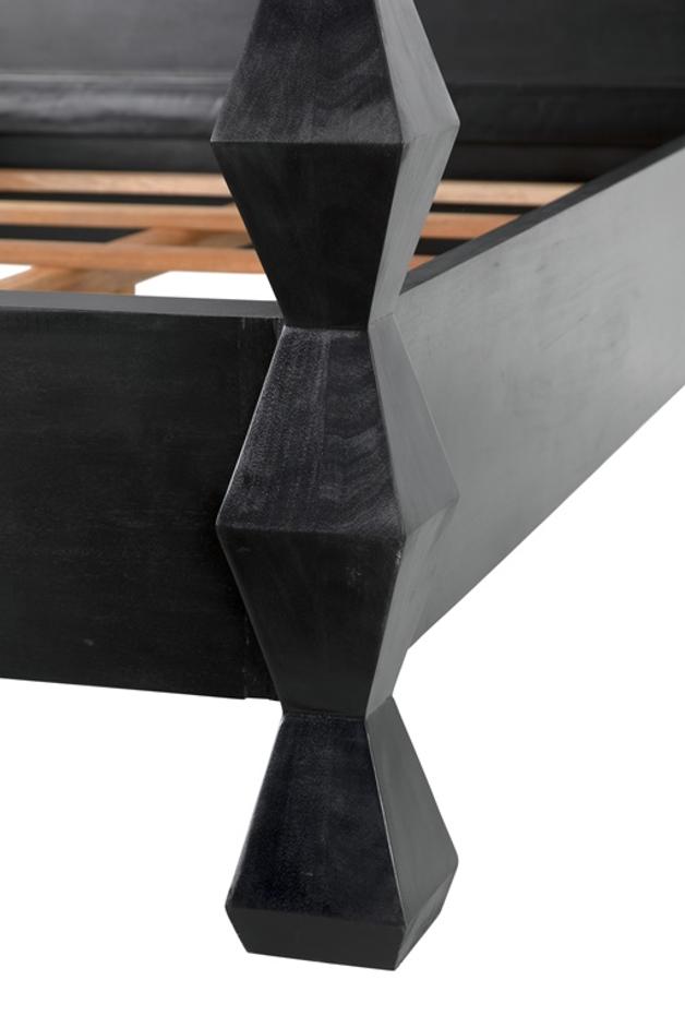 Brancusi Bed, Queen, Hand Rubbed Black by Noir Furniture