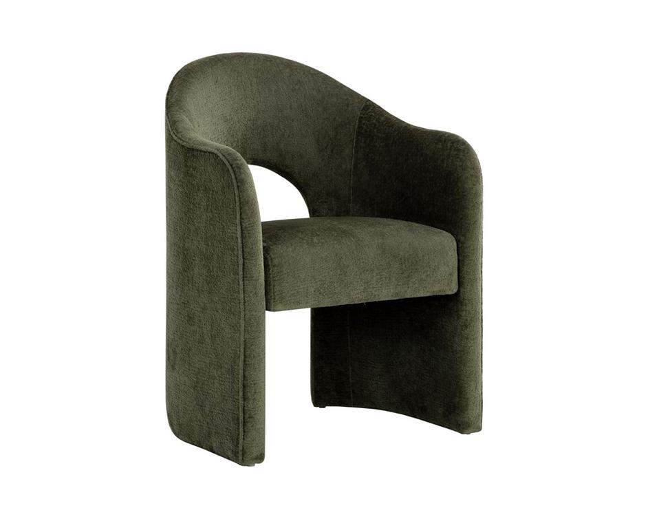ANAYA DINING ARMCHAIR - BERGEN OLIVE by Sunpan
