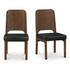 Kerr Dining Chair Walnut Stained Black Vegan Leather-Set Of Two by Moes Home