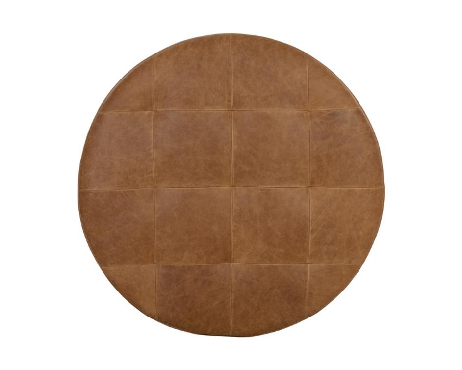 NILDA OTTOMAN - CAMEL LEATHER by Sunpan