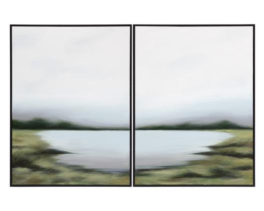 LAKESIDE VIEWS (SET OF 2) - 36" X 48" - BLACK FLOATER FRAME by Sunpan