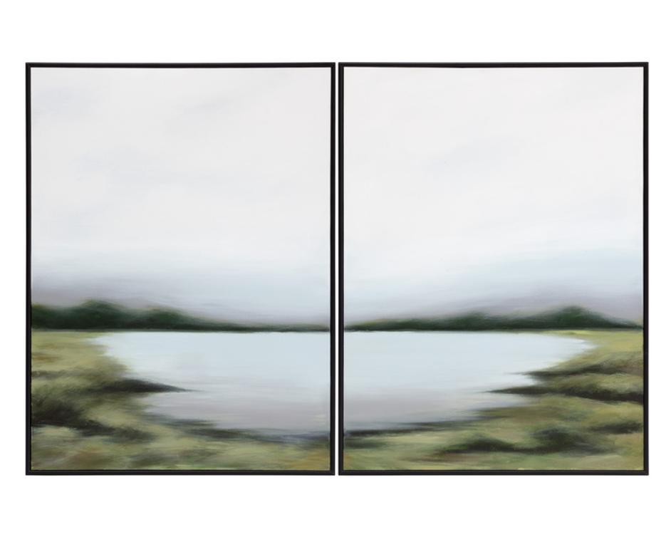 LAKESIDE VIEWS (SET OF 2) - 36" X 48" - BLACK FLOATER FRAME by Sunpan