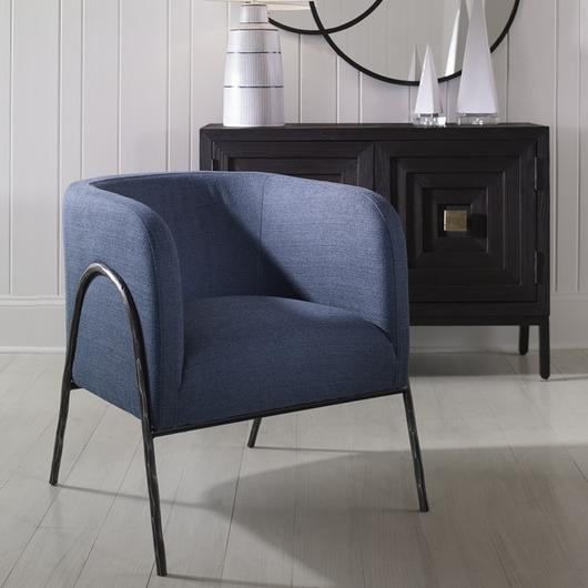Jacobsen Denim Barrel Chair by Uttermost