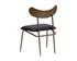 GIBBONS DINING CHAIR - ANTIQUE BRASS - CHARCOAL BLACK LEATHER by Sunpan