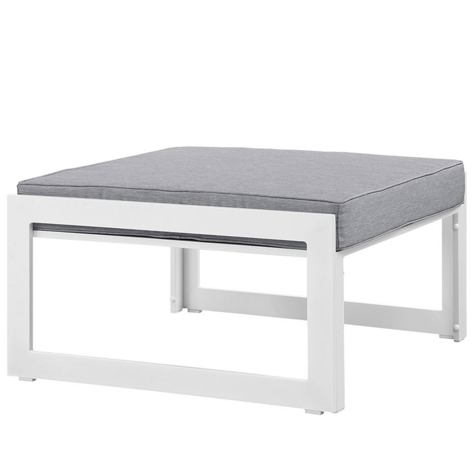 Tyche Outdoor Patio Ottoman In White Gray by Modway Furniture
