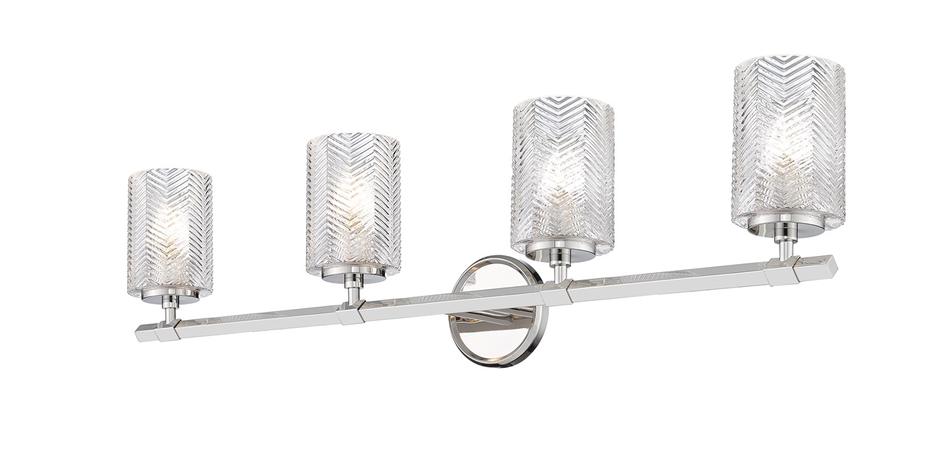 Dover Street 4 Light Vanity in Polished Nickel Finish by Z-Lite