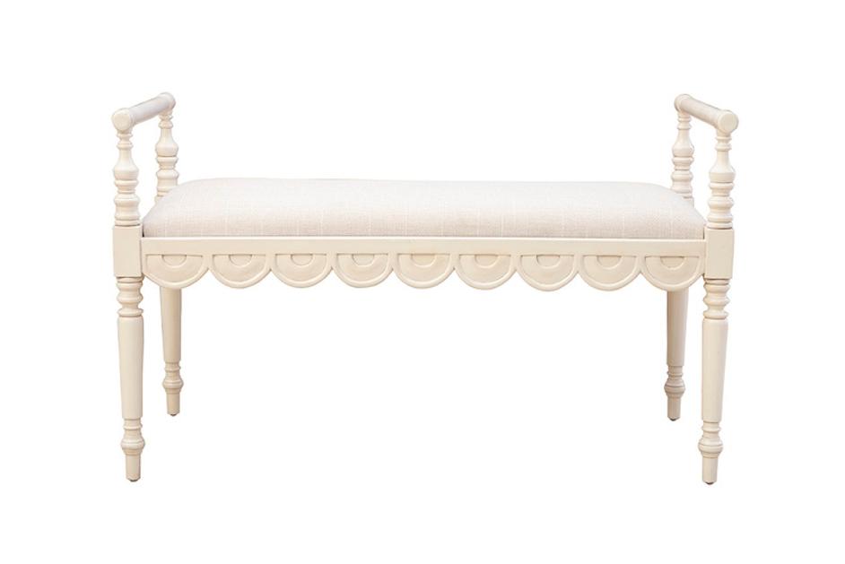 Cream Juliet Bench by Furniture Classics