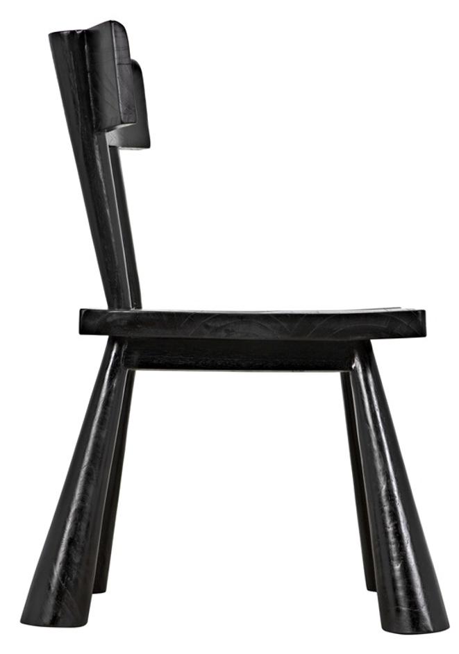 Gilbert Sungkai/Mindi Chair in Charcoal Black by Noir Furniture
