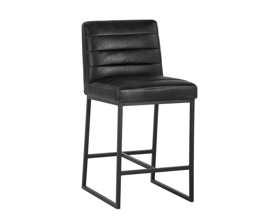 Spyros Counter Stool - Coal Black by Sunpan