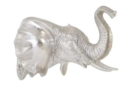 Elephant Wall Art, Resin, Silver Leaf by PHILLIPS COLLECTION
