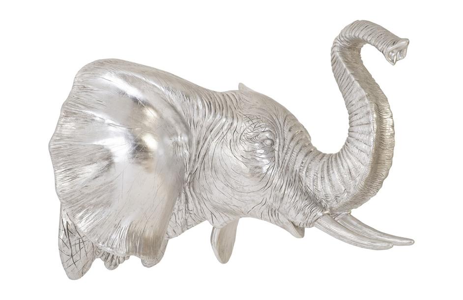 Elephant Wall Art, Resin, Silver Leaf by PHILLIPS COLLECTION