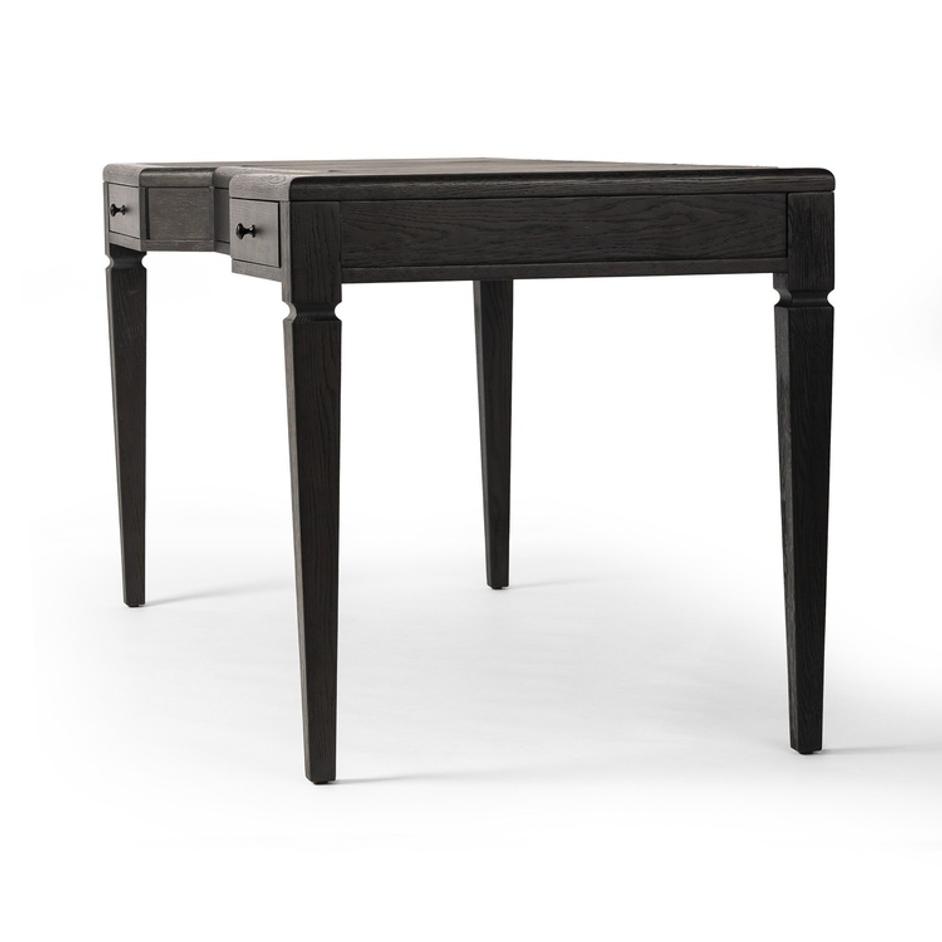 Claude Desk - Distressed Black Oak Veneer by Four Hands