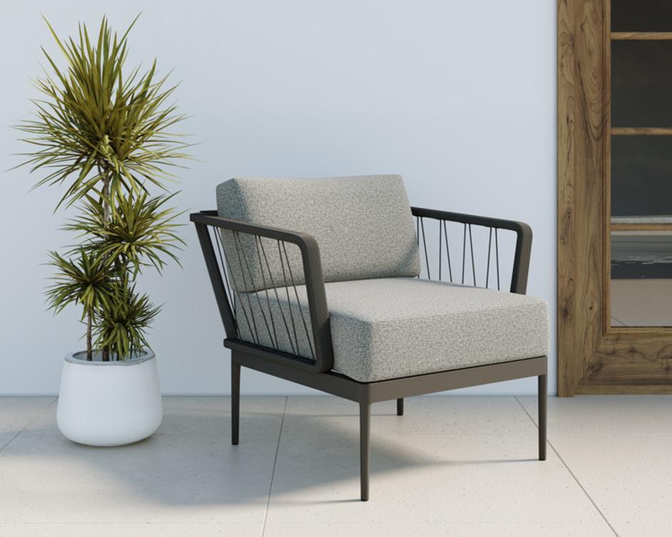 CATANIA ARMCHAIR - DARK GREY - COPACABANA GREY by Sunpan