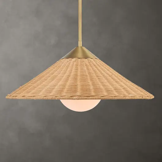 Phuvinh 1 Light Rattan Shade Pendant by Uttermost