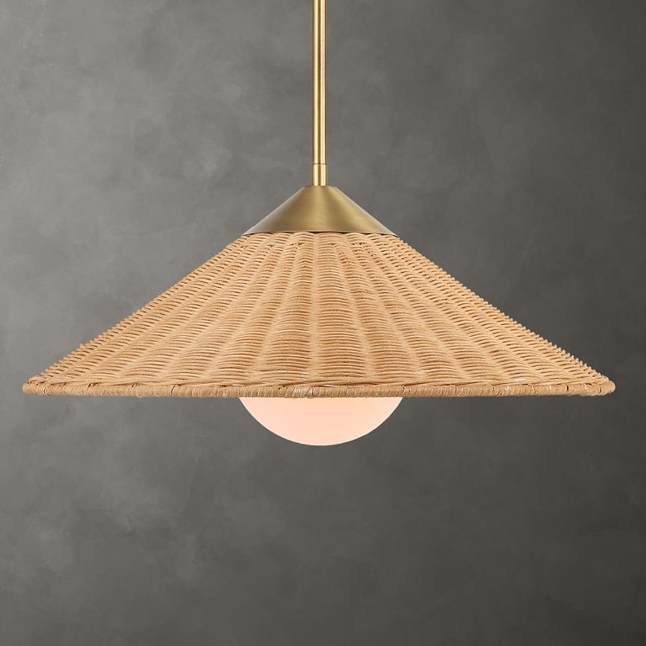 Phuvinh 1 Light Rattan Shade Pendant by Uttermost