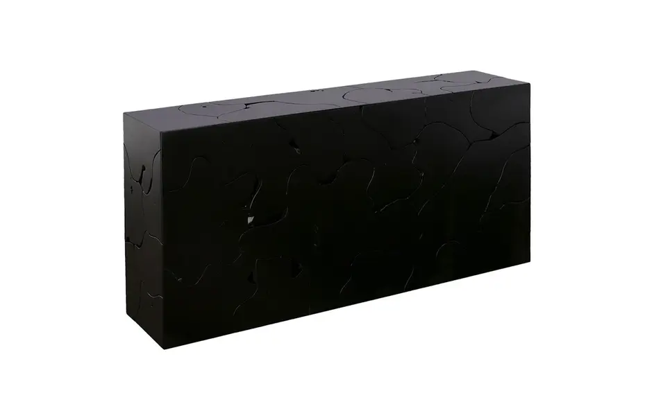 Teak Slice Console Table, Black by Phillips Collection