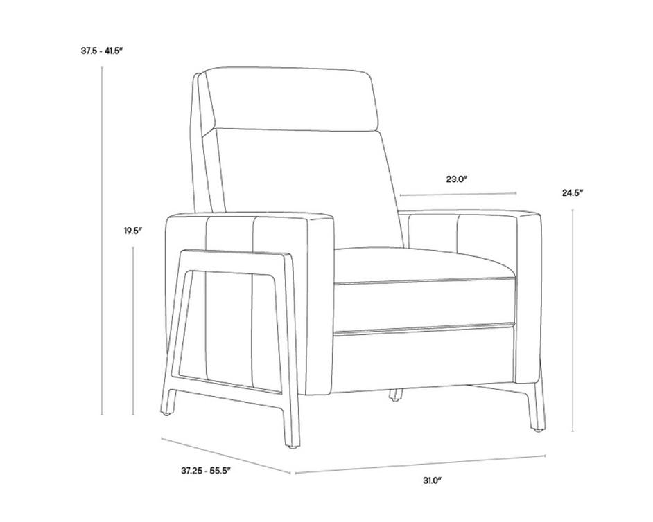 BRANDON RECLINER - SHALIMAR TOBACCO LEATHER by Sunpan