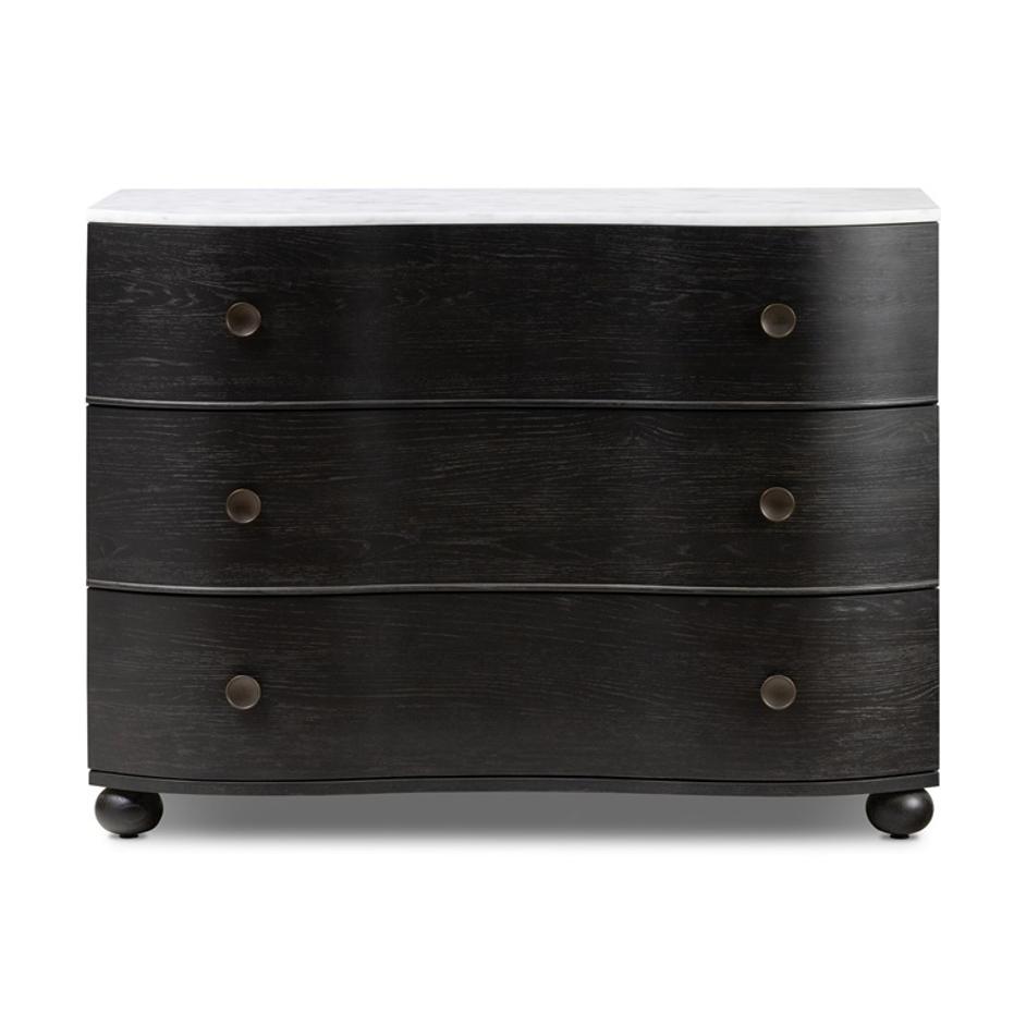 Tiago Marble Chest - Distressed Black by Four Hands