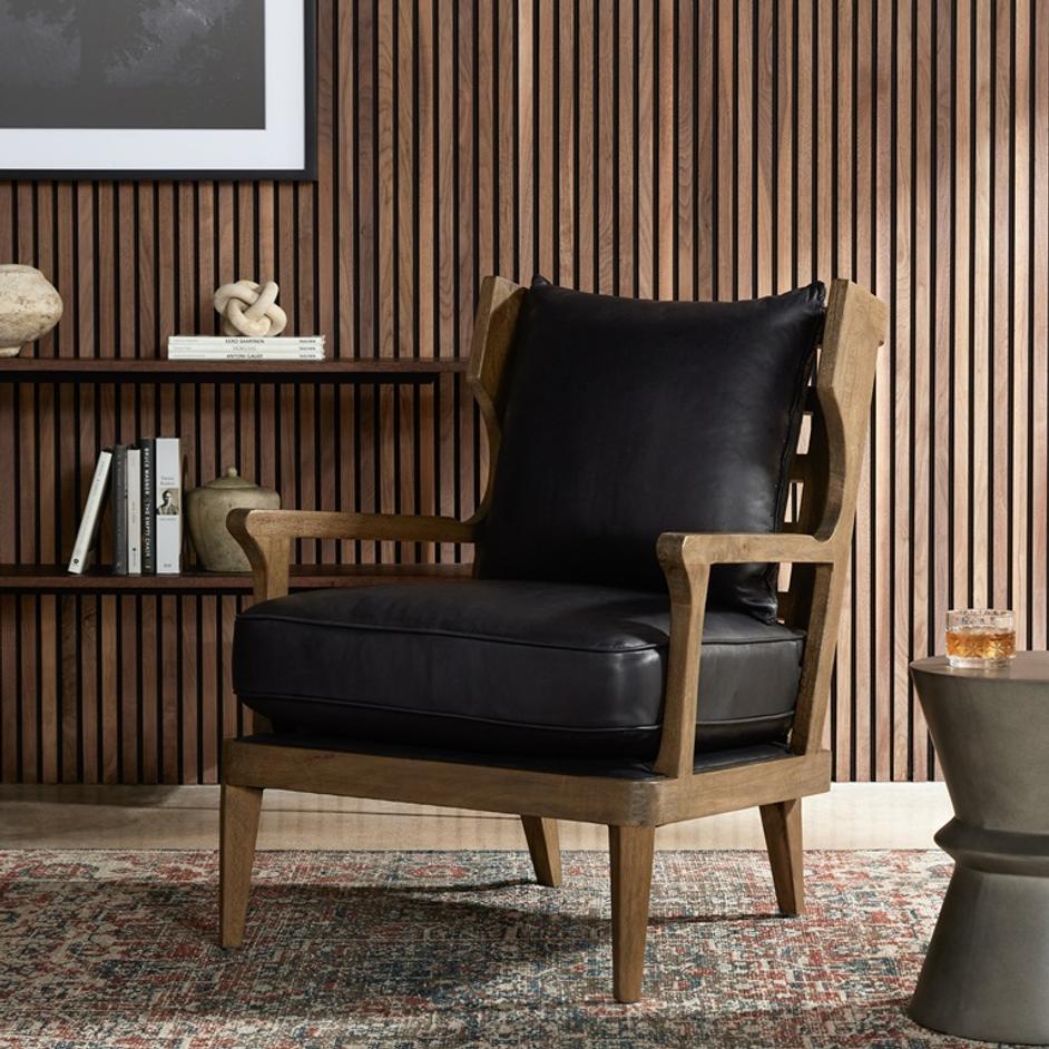 Lennon Chair In Heirloom Black by FOUR HANDS