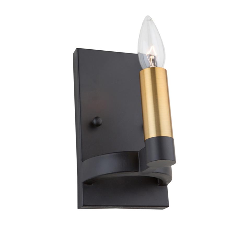 Regent AC11127 Wall Light in Black & Satin Brass by Artcraft