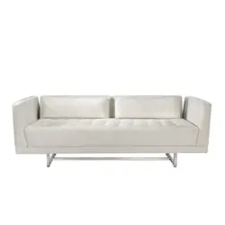 Luca Loveseat in Pearl and Polished Nickle by interlude