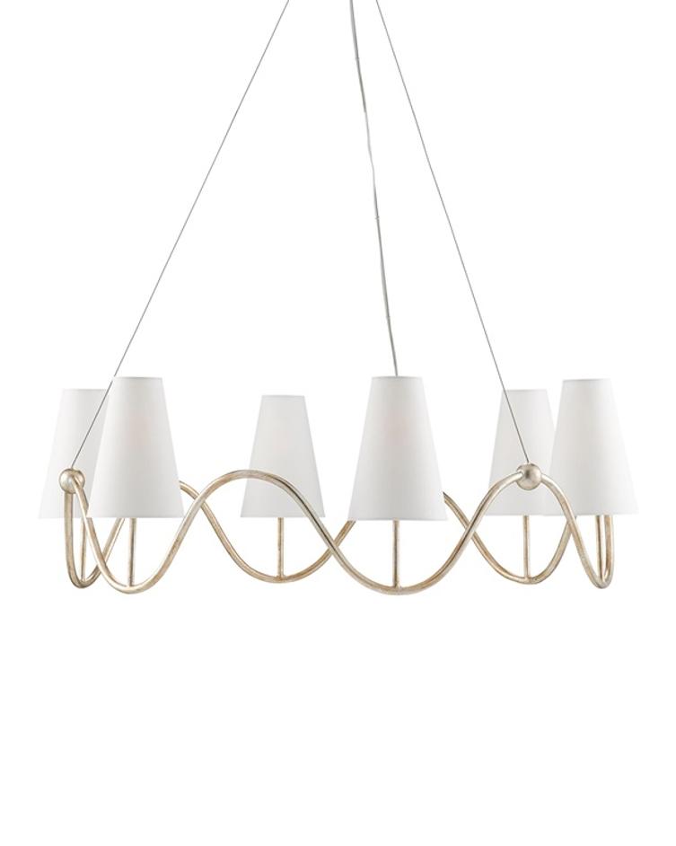 Kadir Chandelier In Silver Granello by Currey & Company