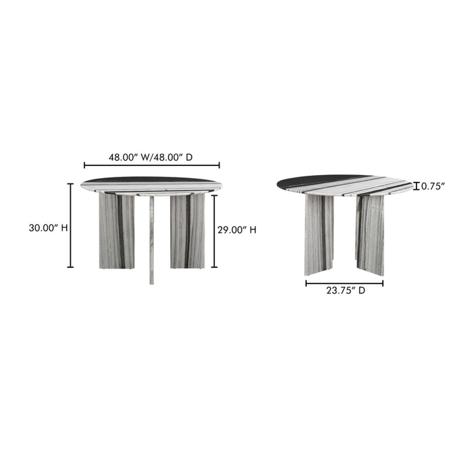 Celia Round Dining Table Panda Marble by Moes Home