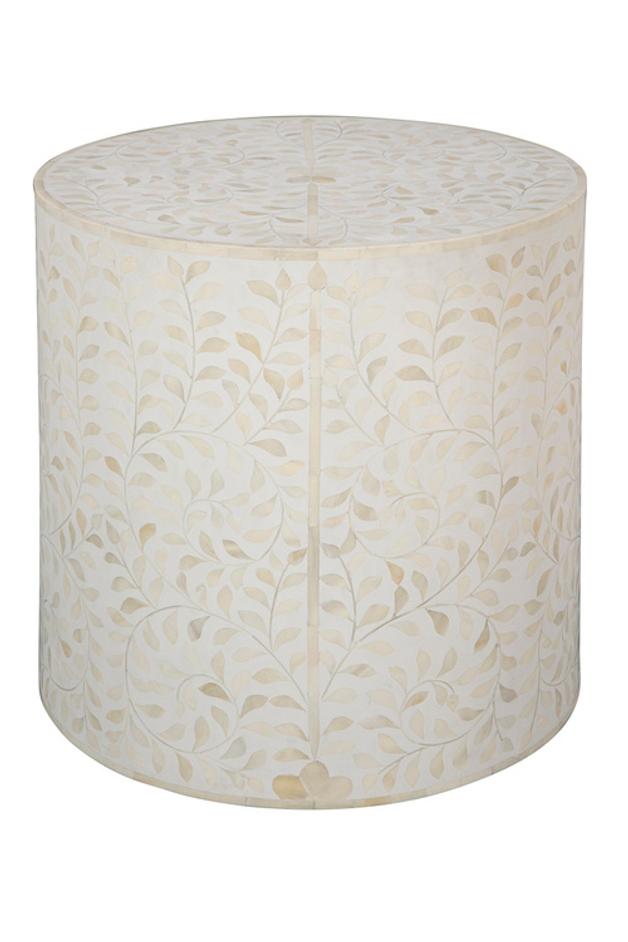 White Shell End Table by Furniture Classics