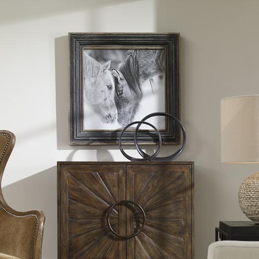 Custom Black and White Horses Framed Print by Uttermost