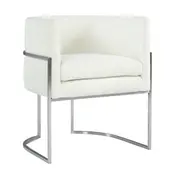Giselle Cream Velvet Dining Chair Silver Leg by tov furniture