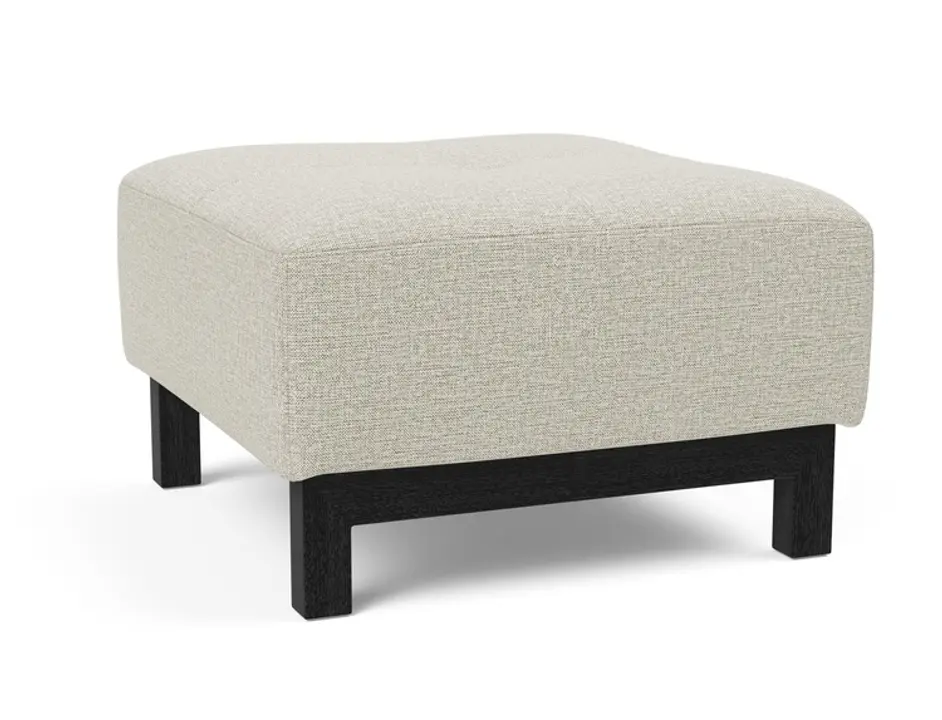 DELUXE EXCESS OTTOMAN in MIXED DANCE NATURAL FABRIC WITH Dark Wood LEGS 527 by INNOVATION USA