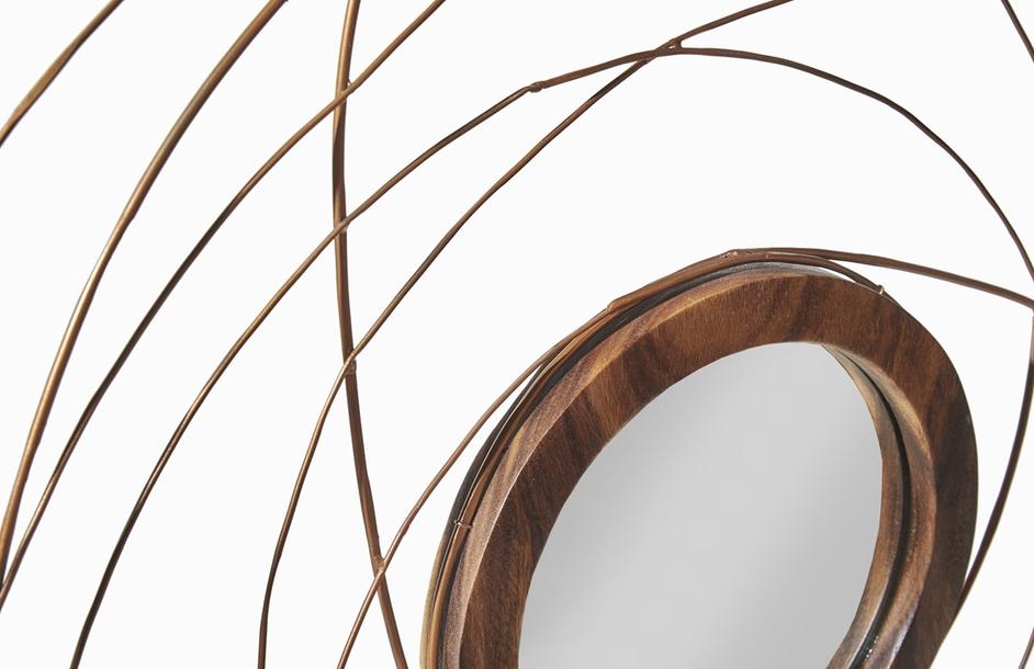 Nest Mirror, Chamcha Wood/Wire, Copper, Large by PHILLIPS COLLECTION