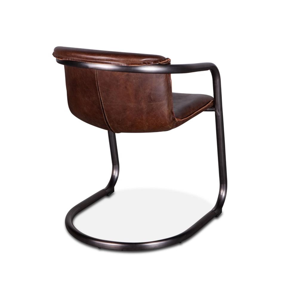 Portofino Leather Dining Chair Geisha Brown by Home Trends & Design