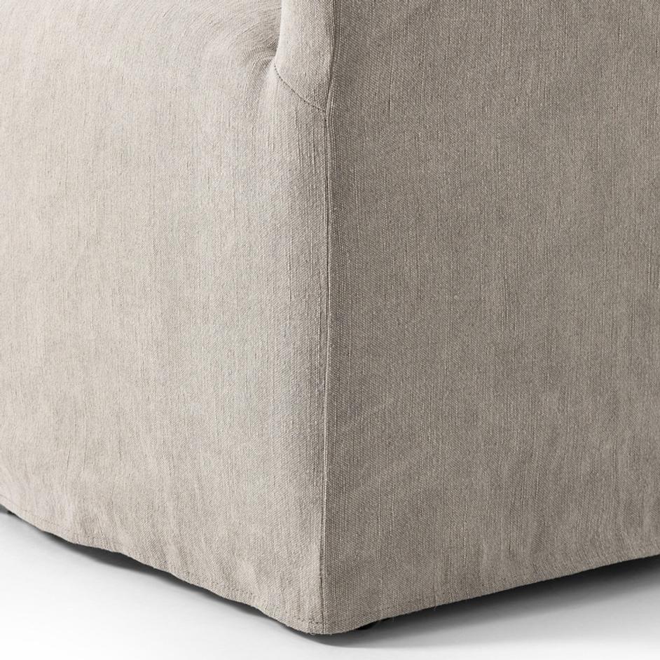 Cove Dining Chair With Casters - Heather Twill Stone by Four Hands