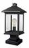 Portland 1 Light Outdoor Pier Mount Light in Black Finish by Z-Lite
