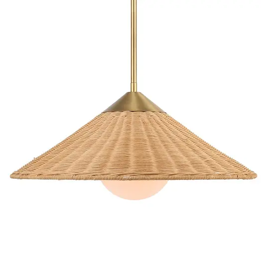Phuvinh 1 Light Rattan Shade Pendant by Uttermost