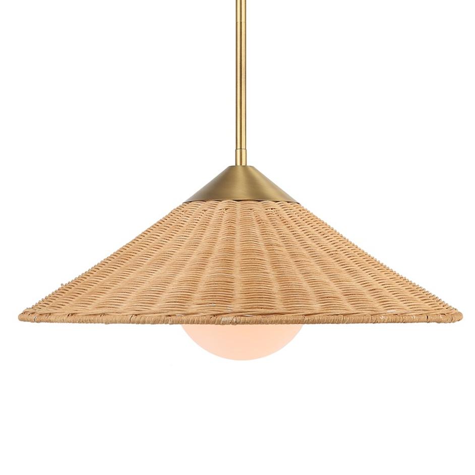 Phuvinh 1 Light Rattan Shade Pendant by Uttermost