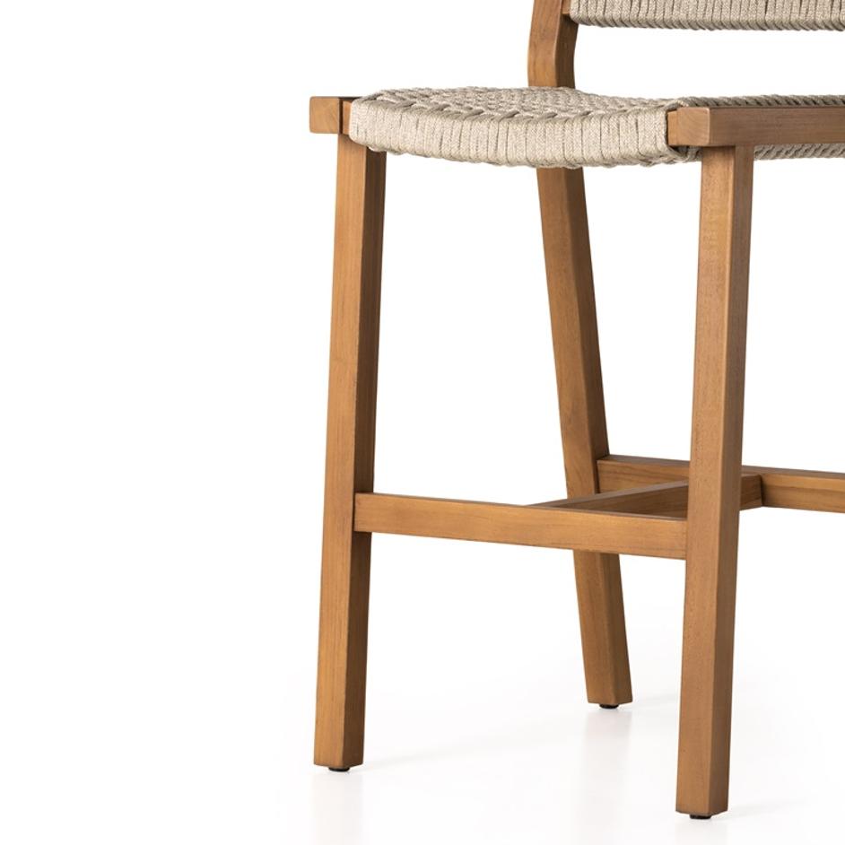 Delano Outdoor Bar Stool In Natural Teak by FOUR HANDS