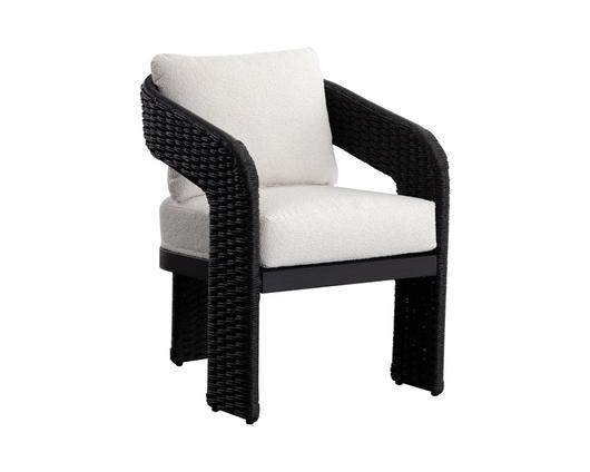 PYLOS DINING ARMCHAIR - BLACK - LOUIS CREAM by Sunpan