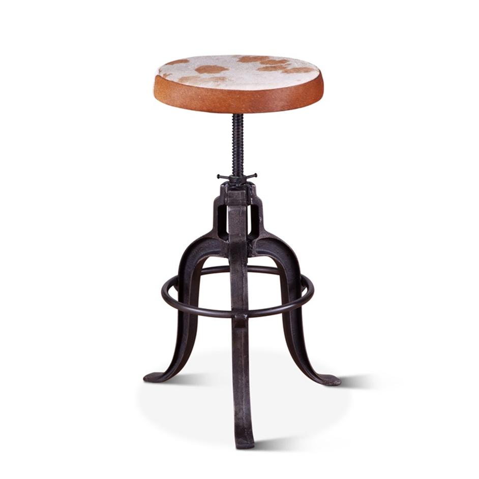 Wellington Adjusting Stool, Cowhide by Home Trends & Design