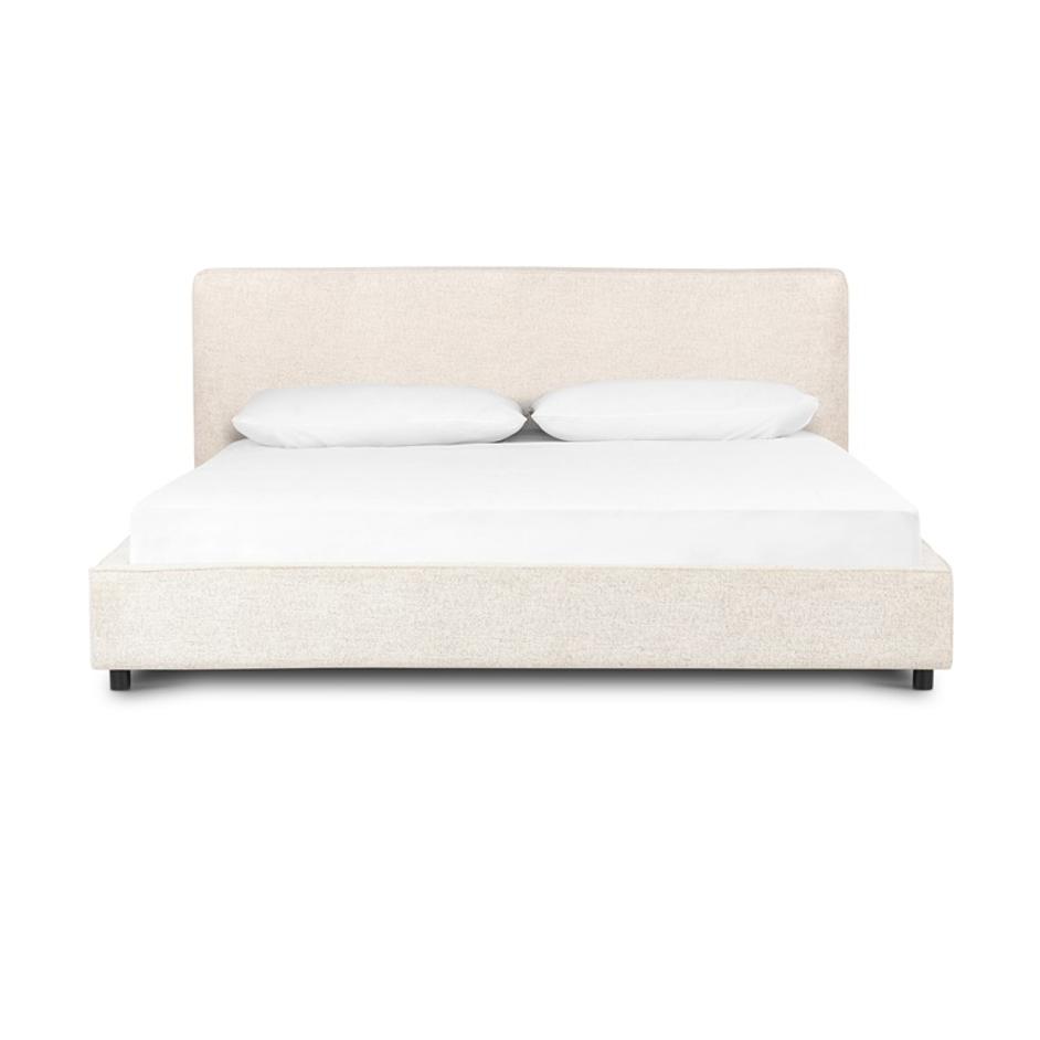 Aidan Bed In Plushtone Linen In Queen by FOUR HANDS