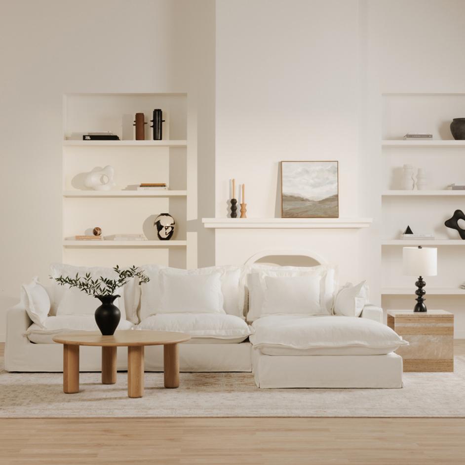 Olivia Ottoman White by Moes Home