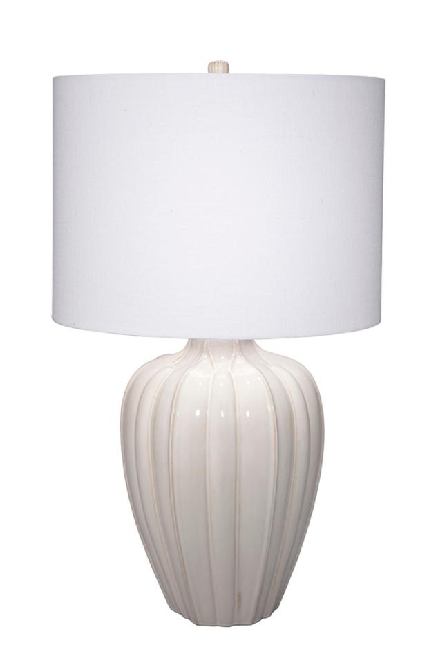 Seraphina Ceramic Table Lamp with Linen Shade by Jamie Young